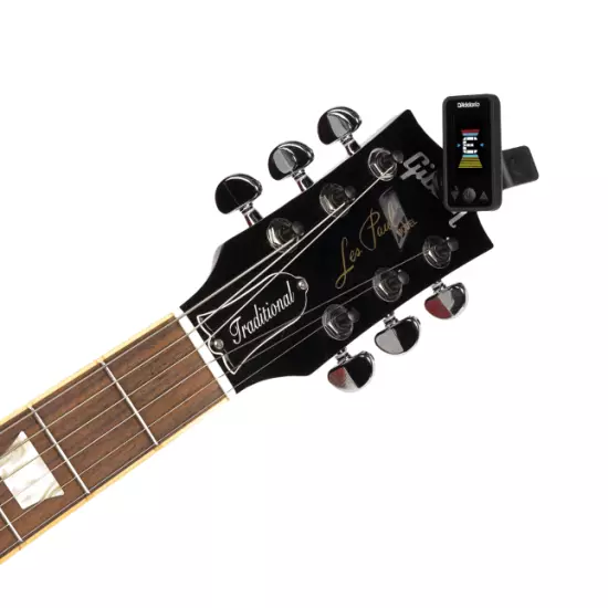 D'Addario PW-CT-17BK Eclipse Headstock Guitar & Bass Tuner Black 