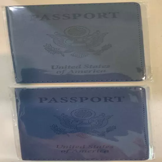 Lot of 2 US Passport Holders Blue New F3