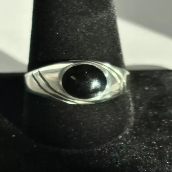 Men’s sterling silver black onyx ring size 11.75 ~R017~