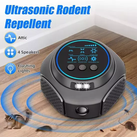 New upgraded Super Strong Ultrasonic Auto Detect Pest Rodent Mouse Repellent HOT