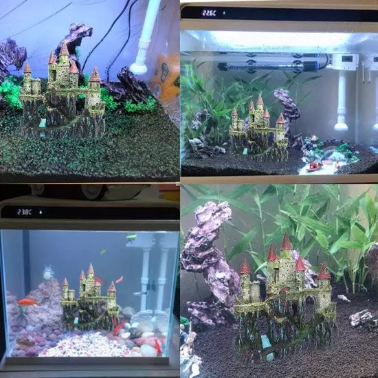 Aquarium Resin Castle Decoration Fish Tank Driftwood Castle Cave Hideouts House 