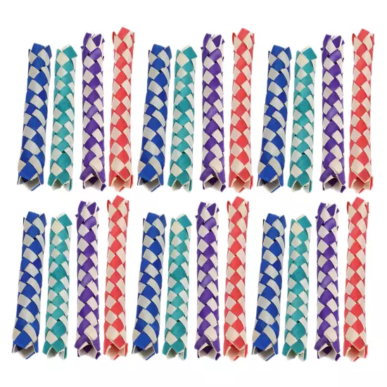 24pcs Finger Traps Birds Parrots Chew Toy Chinese Bamboo Traps DIY Toy for Kids