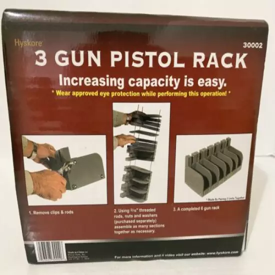  3-Gun Pistol Rack High Density Foam Handgun Hold Secure Storage Stand Easy Grab