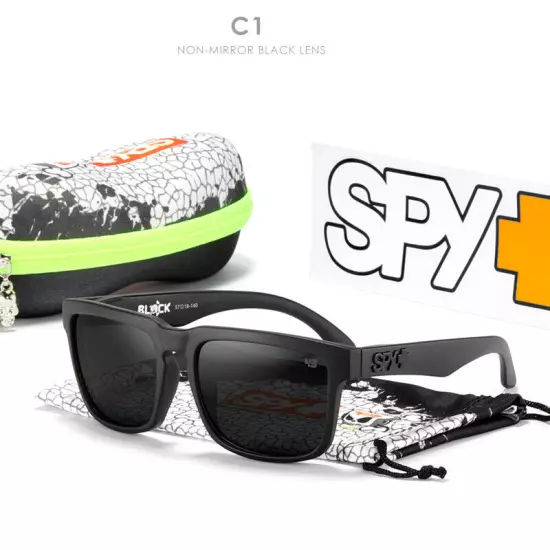 New Spy Polarized Sunglasses Men Classic Ken Block Unisex Square -- Original Box