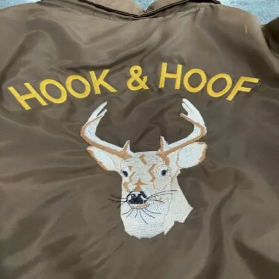 Vintage Holloway HOOK & HOOF Hunting Embroidered Snap Button Jacket Size XXL