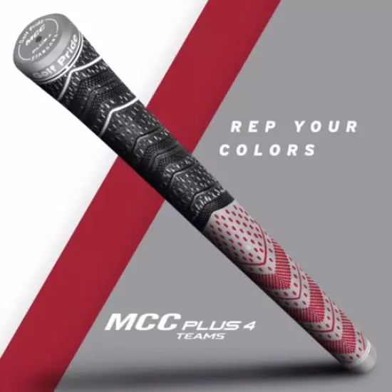 Golf Pride Authentic MCC PLUS 4 Teams STANDARD SWING CLUB GRIP GRAY/RED NEW