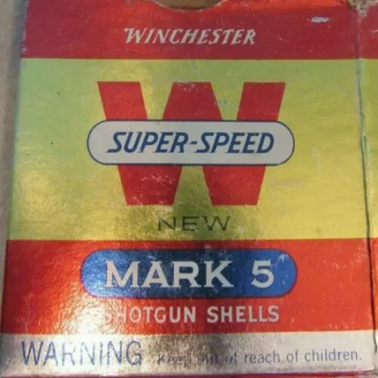 VINTAGE SHINY SUPER SPEED MARK 5 1 OZ SHOTGUN CARTRIDGE SHELLS Box Empty