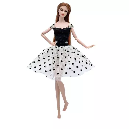 Black Style 1/6 Doll Clothes Handmade Wedding Dress 11.5" Dolls Outfits Gown Toy