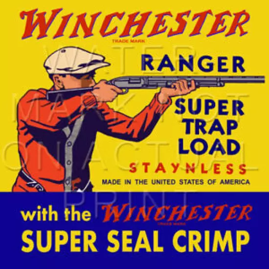 Reproduction Vintage Winchester Ranger Shotgun Shell Box Label Canvas Print