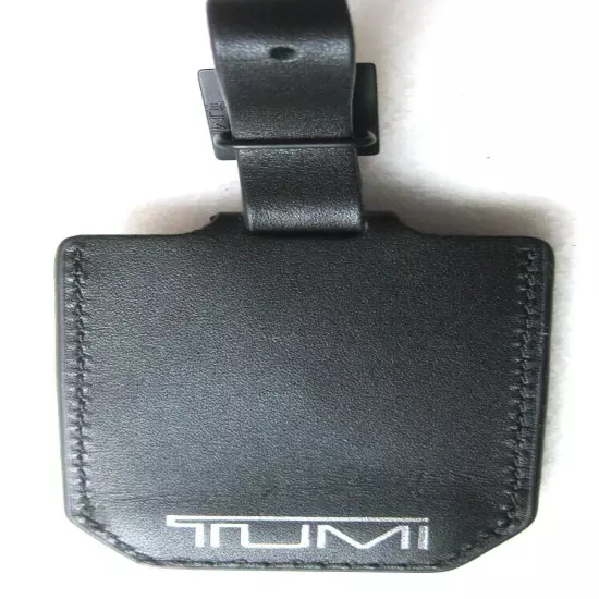 TUMI LUGGAGE BAG ID TAG NEW, BLACK, GRAY STRIP, 3 1/4" x 2 1/8"