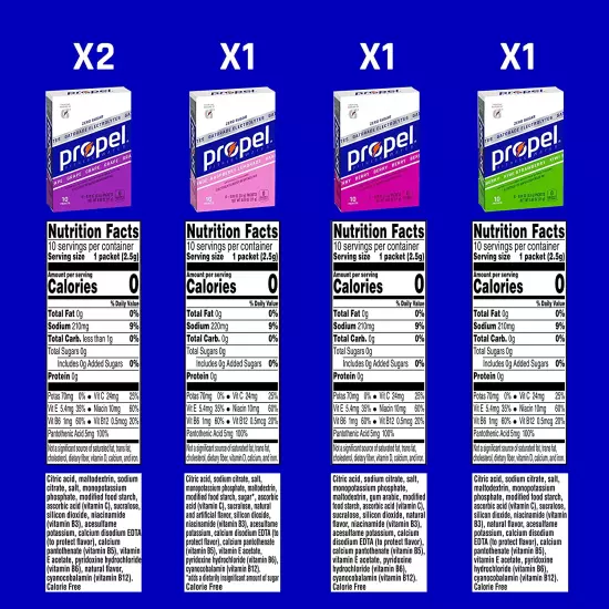 Powder Packets 4 Flavor Variety Pack with Electrolytes, Vitamins and No Sugar 1