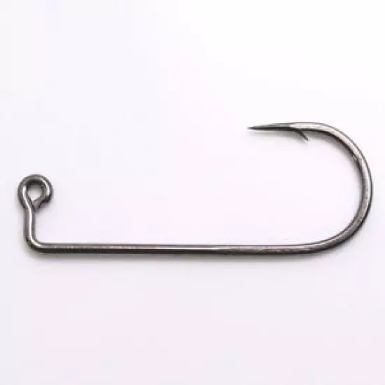 100 - Mustad 32833 Black Nickel 2X Strong Salmon Steelhead Jig Hooks for Molds