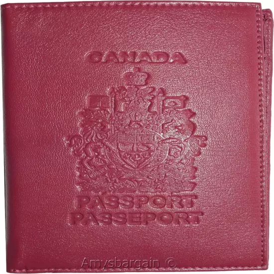 new lamb skin Canadian leather passport case wallet credit card case id holder