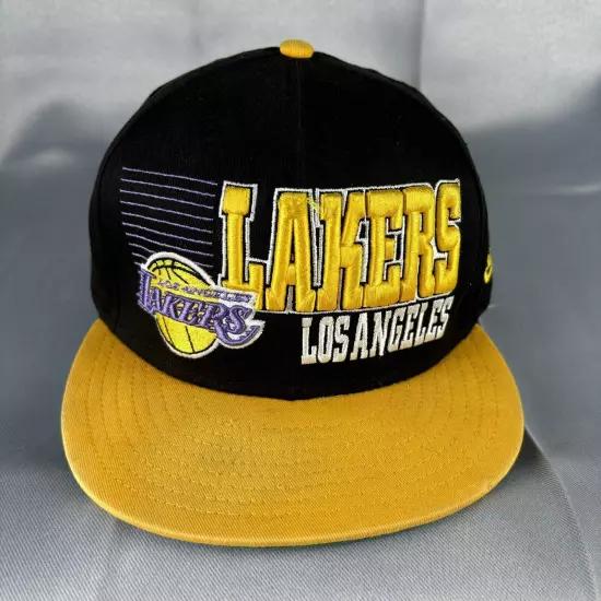 Los Angeles LA Lakers New Era Fits NBA Snapback Cap Hat Black Adjustable Logo