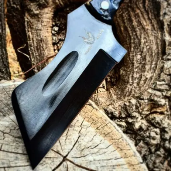 OUTDOOR/CAMPING/KITCHEN HANDMADE BY FORGED HUNTER WITH RAM HORN HANDLE 