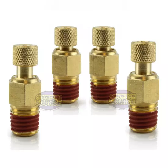 4 Male 1/4" Air Compressor Tank Moisture Water Drain Twist Petcock Brass New