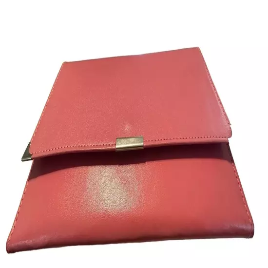 Woman’s Document Passport Travel Organizer Vintage Pink Leather Bi Fold Clutch