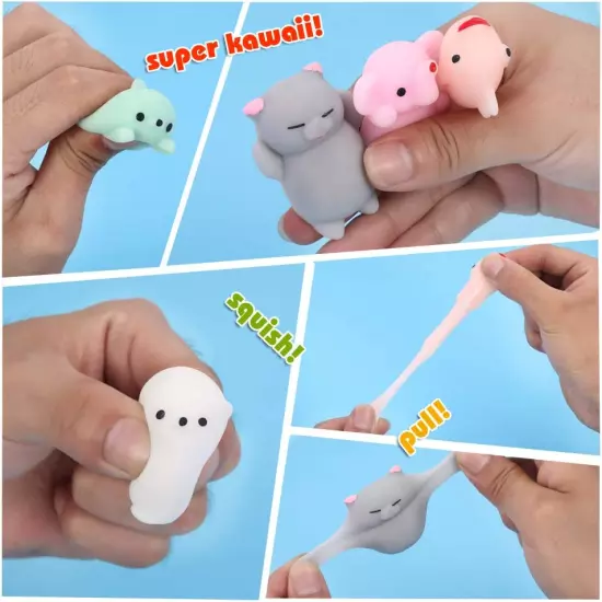 Squishies Squishy Toy 24Pcs Party Favors for Kids Mochi Squishy Toy Moji Kids Mi