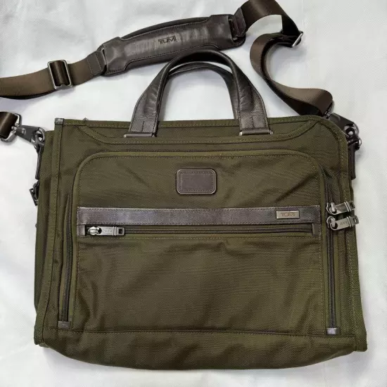 Tumi Alpha2 Deluxe Portfolio Khaki 2Way Briefcase