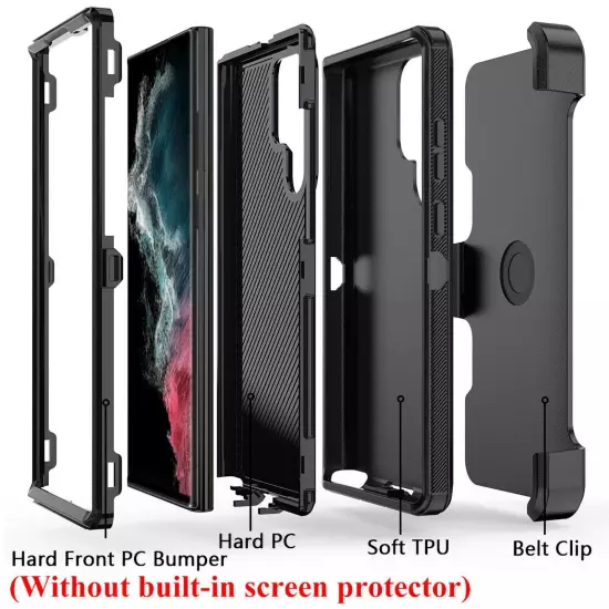 Heavy Duty Shockproof Case For Samsung Galaxy S24 S23 S22 Plus Ultra + Belt Clip