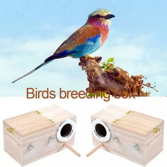 Wooden Small Bird Breeding Box Nesting Budgie House For Bird B4I1 Parrots A4G8