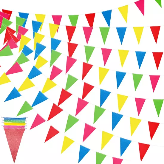 820 Ft 500 Pcs Pennant Banner Flag Rainbow Pennant Banner Triangle Flag Bunting