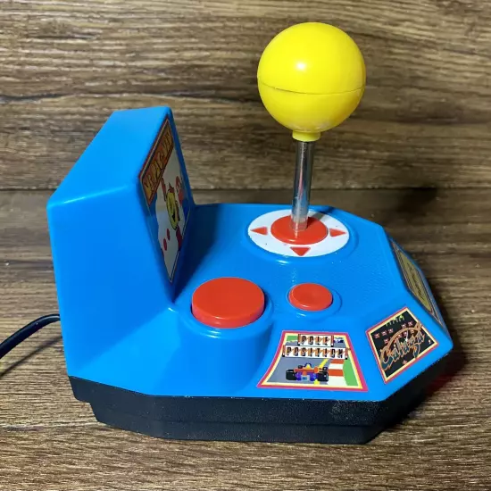 Namco Ms Pac-Man 5-In-1 Plug N Play 2004 Jakks Pacific TV Arcade Game TESTED