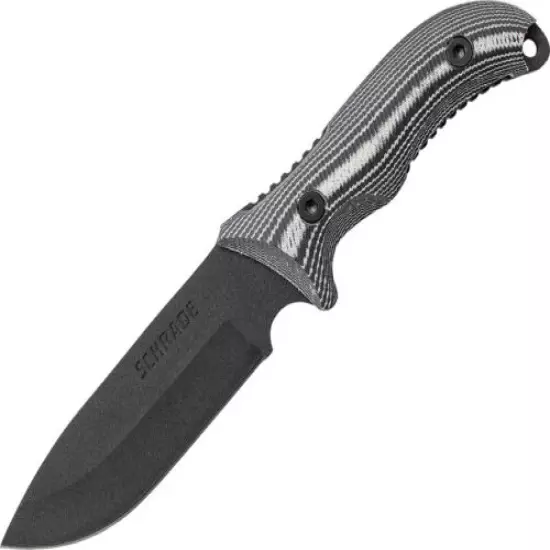 SCHRADE 10" Frontier Micarta Fixed Blade KNIFE + Fire Starter & Sharpener F36M