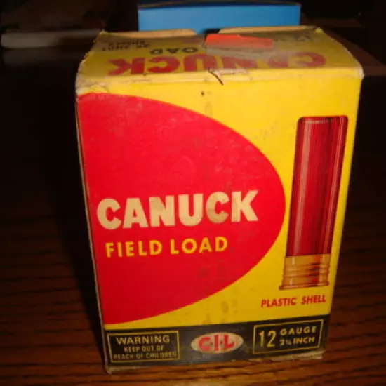 Vintage CANUCK Empty Shotgun Shell Box 12 Gauge -- EMPTY