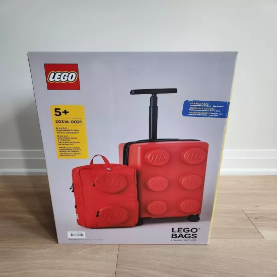 LEGO Carry-on trolley TSA Lock & Backpack Luggage Set Red | Brand New