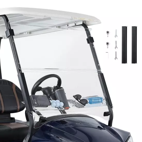 Golf Cart Folding Windshield W/ Storage basket for Club Car Precedent 2004-2024