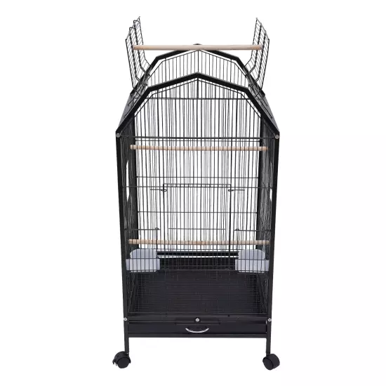 39.9" Large Bird Cage Cockatiel Parakeet Finch Rolling Canary Cage with Stand