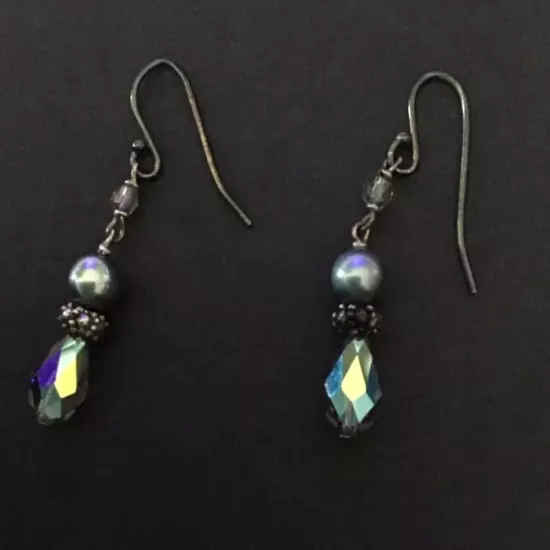 Aurora Borealis baroque crystal dangle Fashion Earrings Punk Boho