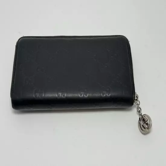 Gucci Black Leather Zip Around Wallet *US Seller*