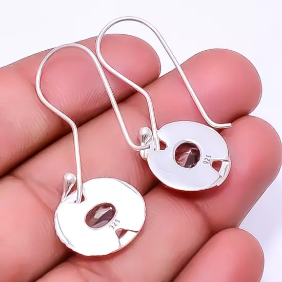 Smokey Designer Handmade 925 Sterling Silver Earring 1.72" E_9343_125_80