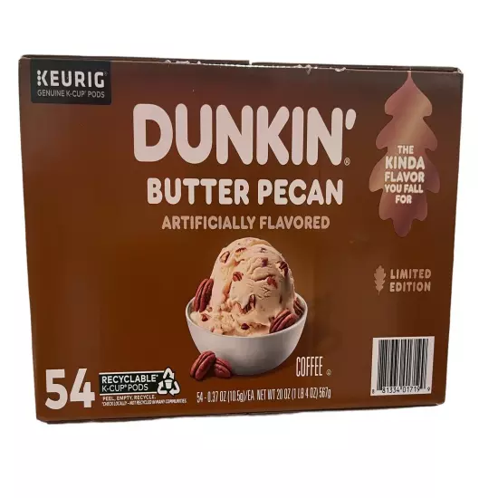 dunkin donuts k cups 54ct Butter Pecan 