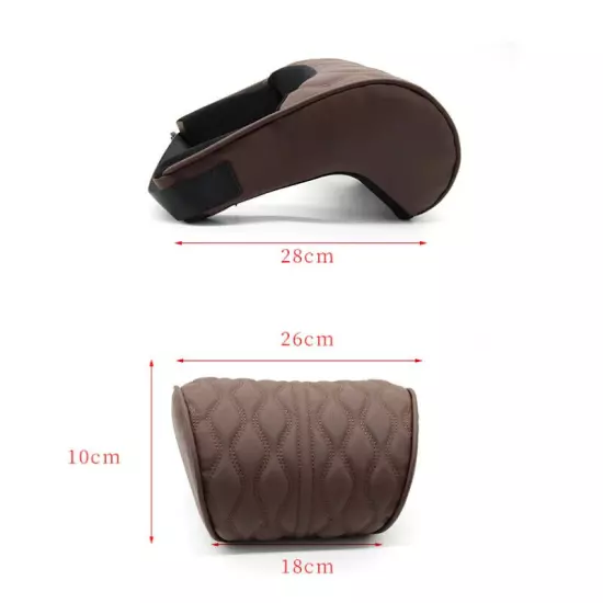 Car Neck Pillow PU Leather Lumbar Waist Support Seat Backrest Headrest Cushion