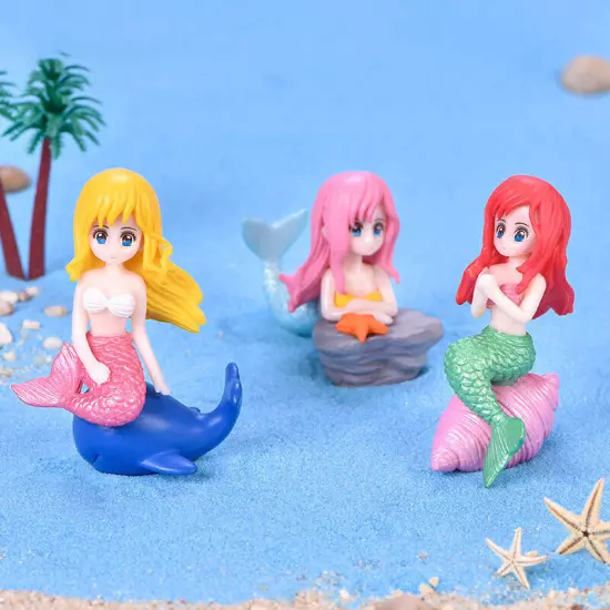 Pretty Mermaid Figurines For Aquarium Artificial Mermaid Ornaments Fish Tank Sn