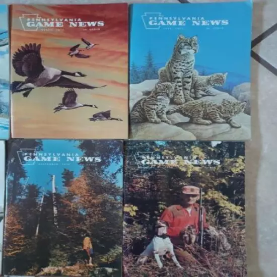 *Good* 1975 LOT OF 10 (missing April & May) PENNSYLVANIA GAME COMMISSION NEWS 