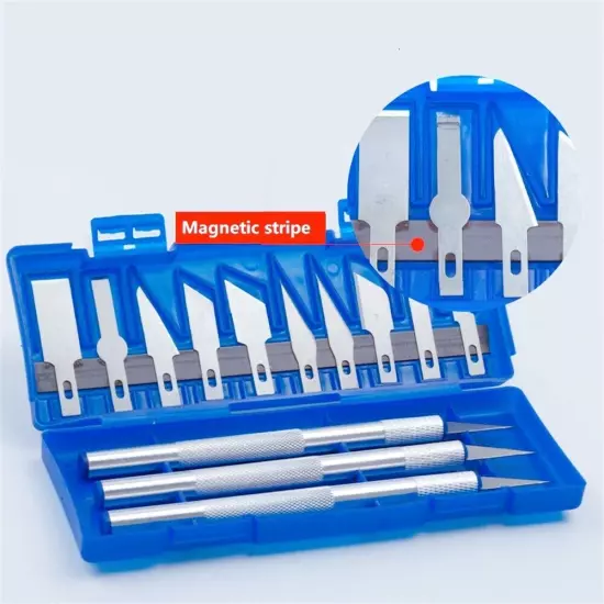 13Pcs Precision Cutter Blades Handle Set DIY Arts Craft Hand Carving Tool Kit AU