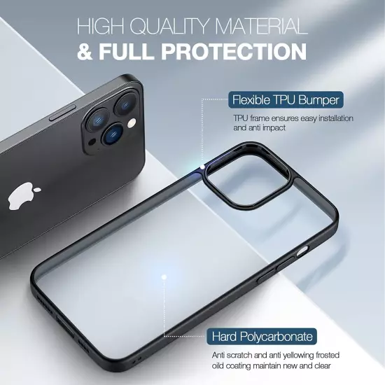 For iPhone 16 Pro Max/Pro/Plus Case Phone Cover Clear + Tempered Glass Screen