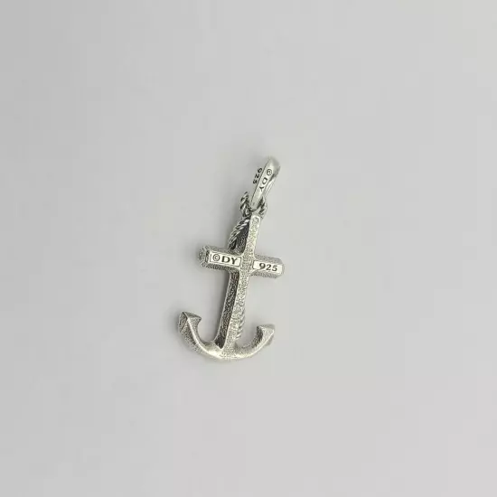 David Yurman Sterling Silver Wrap Maritime Anchor Pendant Amulet