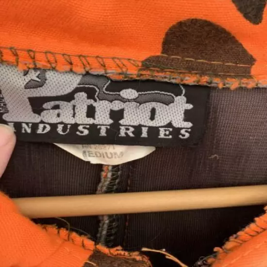 Vintage Patriot Industries Insulated Orange Camo Coveralls Size med 