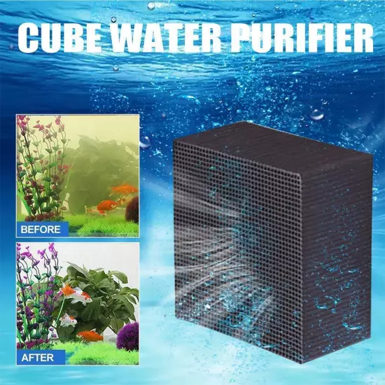 1xAquarium Activated Carbon Filter Fish Tank Water US Purifier Cube J7E6