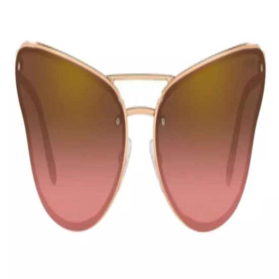 $378 Prada Pulled Eye Catwalk Sunglasses Rose Gold Frame 69-00-120 Gradient NWT