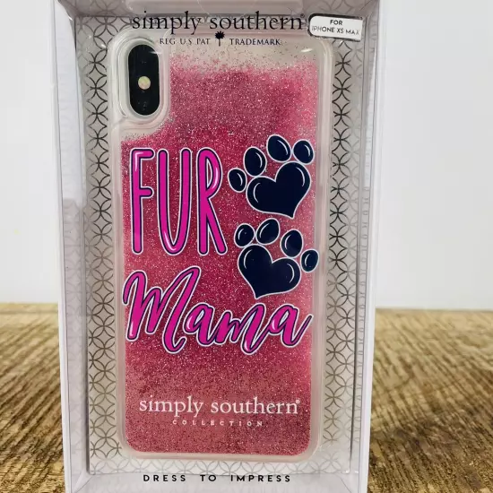 Simply Southern Fur Mama Pink Glitter Phone Case iPhone XS Max New in Package