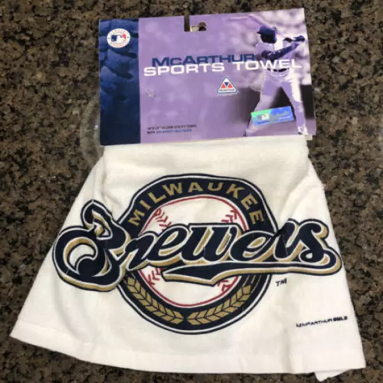 New! MLB Milwaukee Brewers Golf Sport Towel w/ Grommet & Hook McArthur Sports