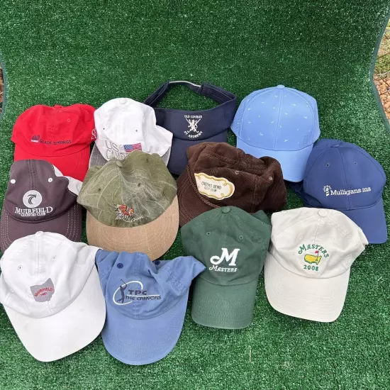 Golf Hat Lot 12 Different Masters St Andrews Muirfield TPC Hagen Vtg New More