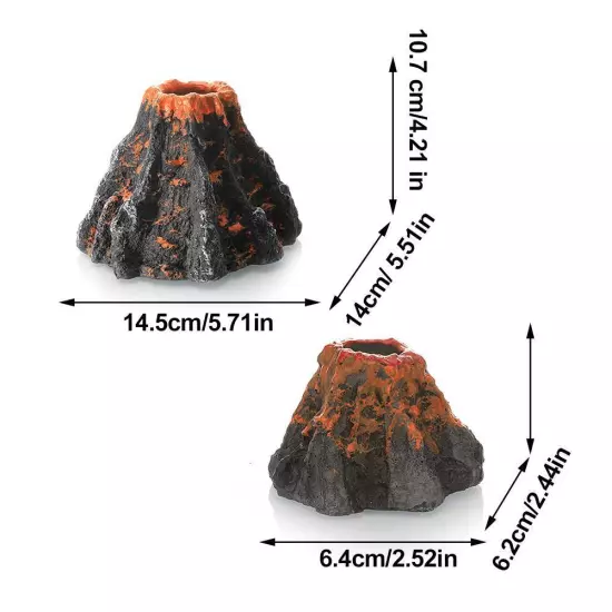 Fish Tank Oxygen Mini Artificial Resin Simulated Volcano Landscape Or