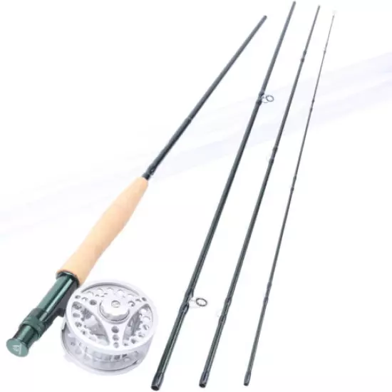 Fly Rod and Reel 9FT 3/4/5WT Medium-fast Fly Fishing Rod & Aluminum Reel Combo